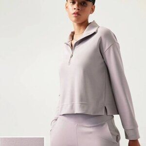 Grey Athleta 1/4 SEASOFT QUARTER ZIP Size: M